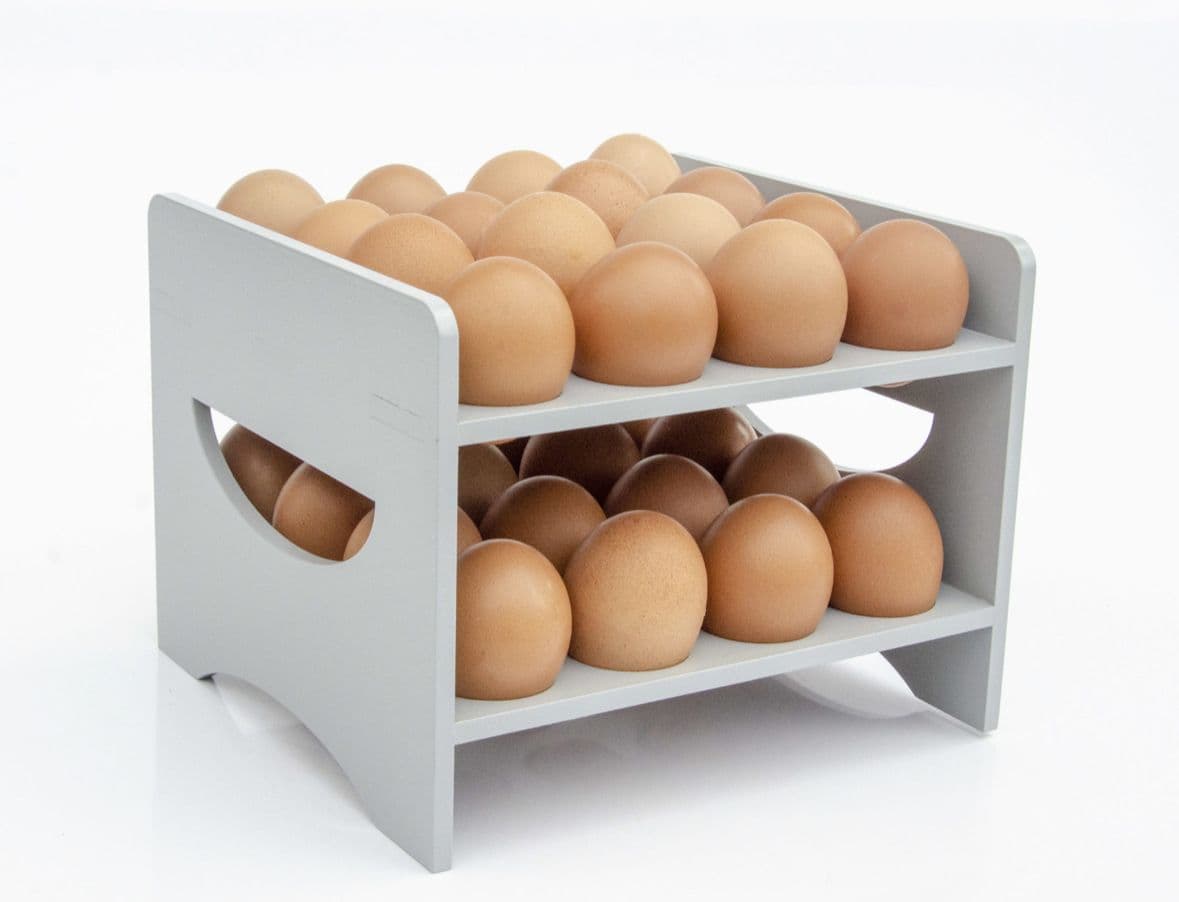 Double-Layer Wooden Egg Tray - Sleek Kitchen Storage thumbnail 3