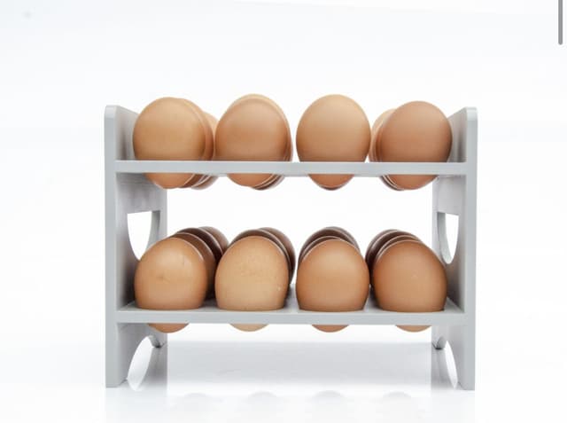 Double-Layer Wooden Egg Tray - Sleek Kitchen Storage