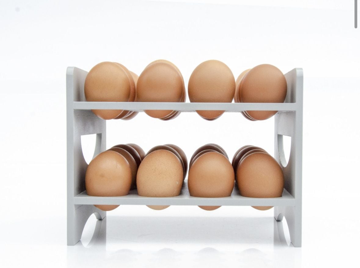 Double-Layer Wooden Egg Tray - Sleek Kitchen Storage
