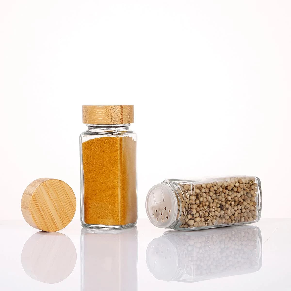 24Pcs Spice Jar Containers Set with Bamboo Lids Spice Labels Pen Funnel photo 2
