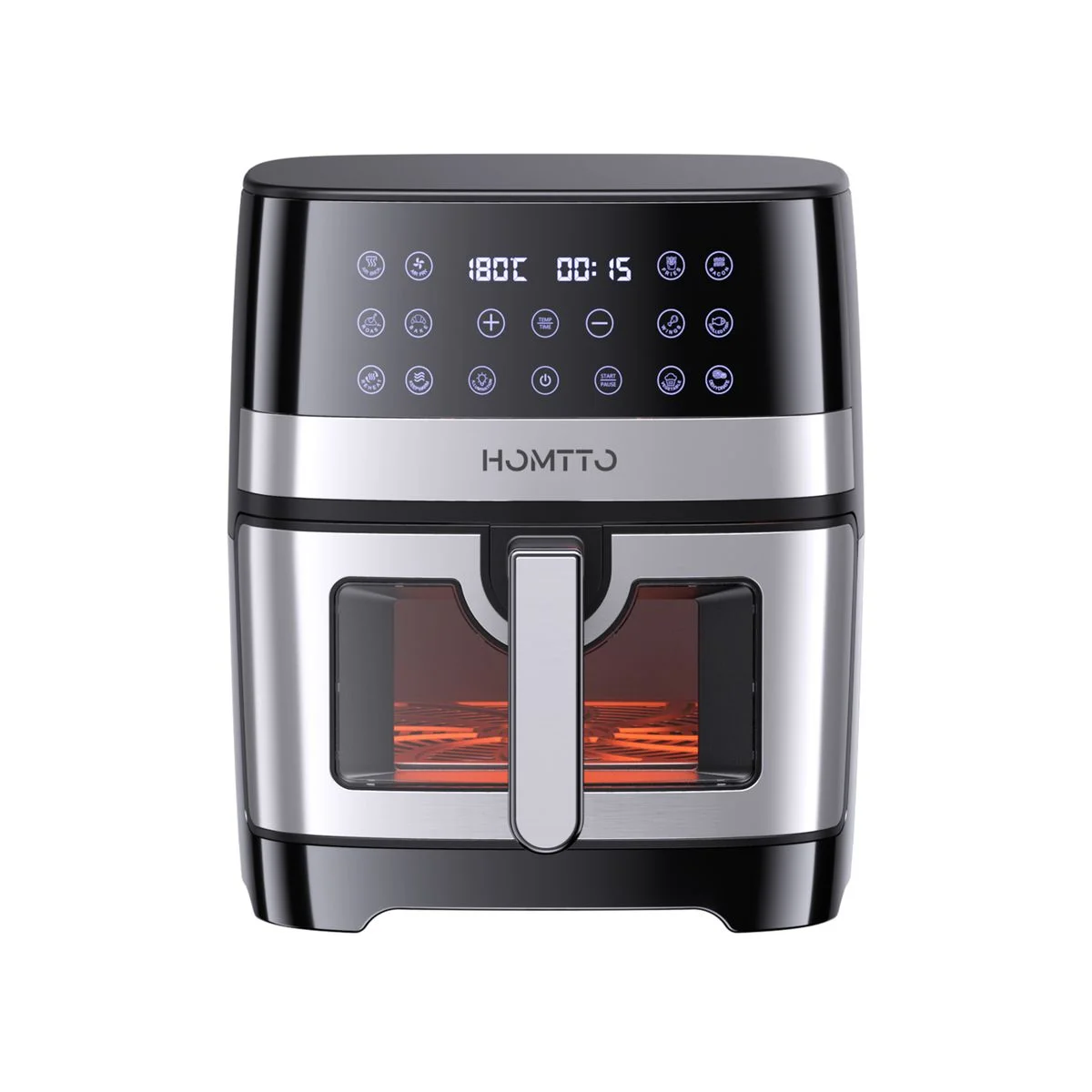 HOMTTO Visible Window Stainless Steel Air Fryer-8L photo 2