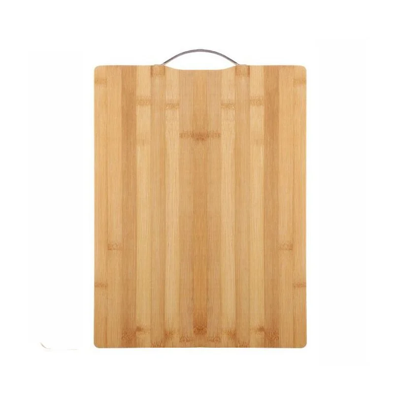 Natural Bamboo Cutting Board with Aluminum Handle photo 1