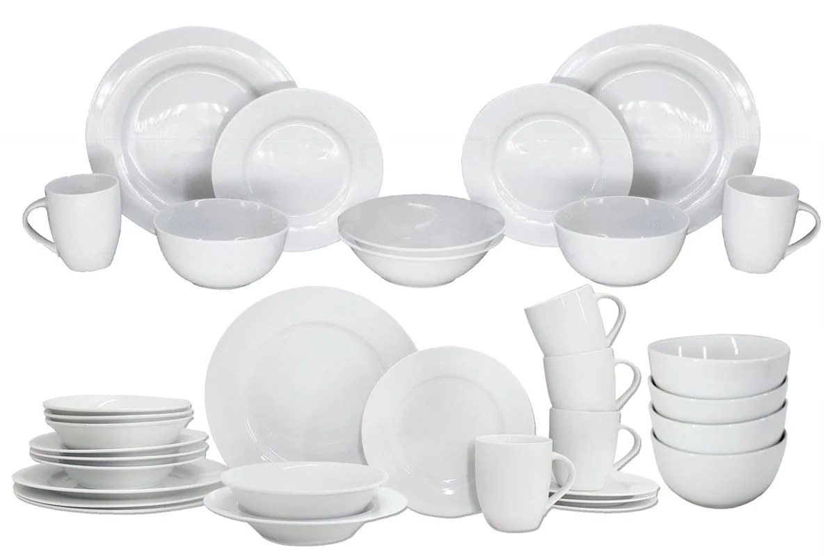 Square Ceramic Dinner Set - White - 16 Pieces photo 5