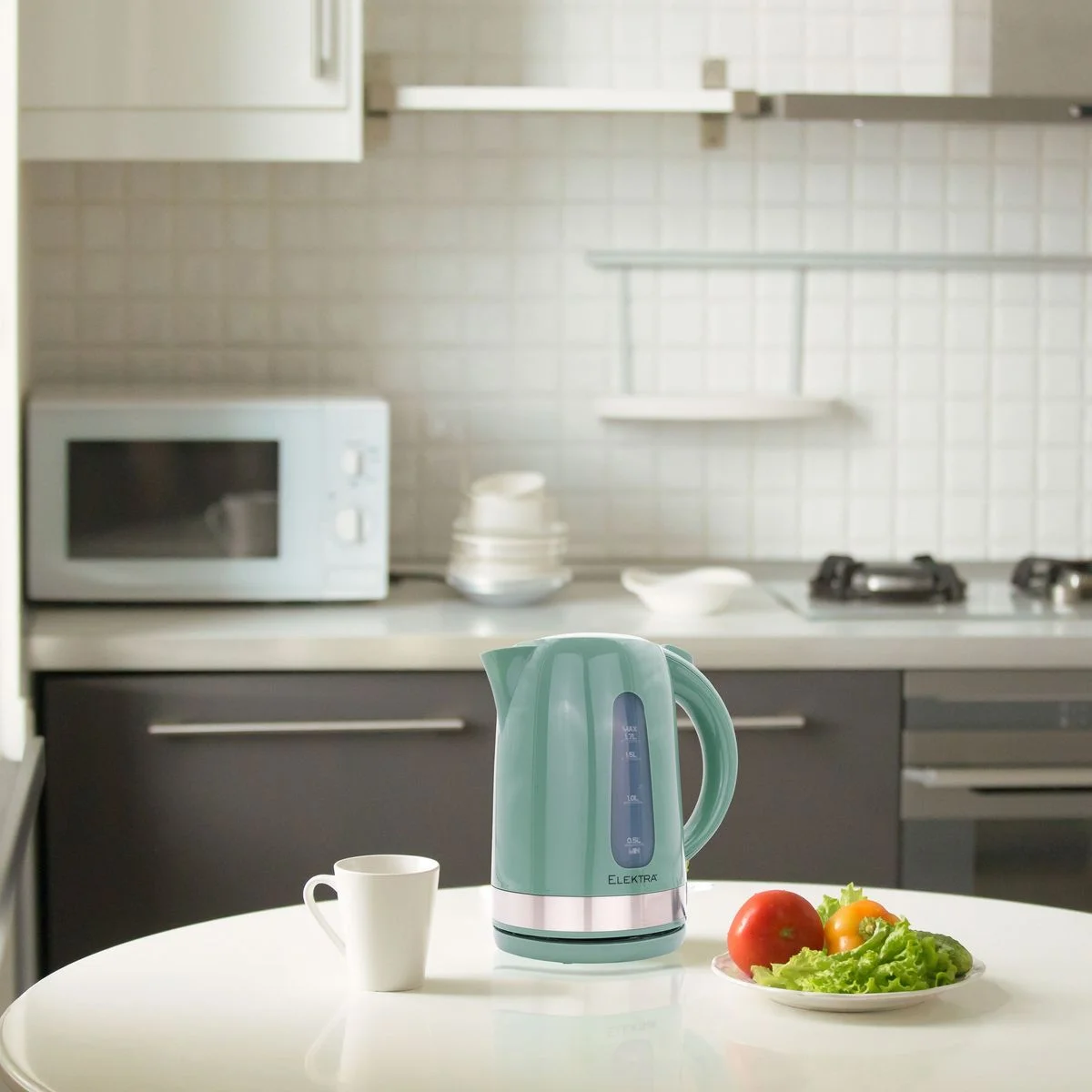 Elektra Green, Silver Plastic 1.7 L Kettle photo 5