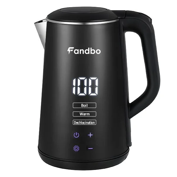 FANDBO 1.6 L Cordless Stainless Steel Kettle with Digital Control Panel photo 1
