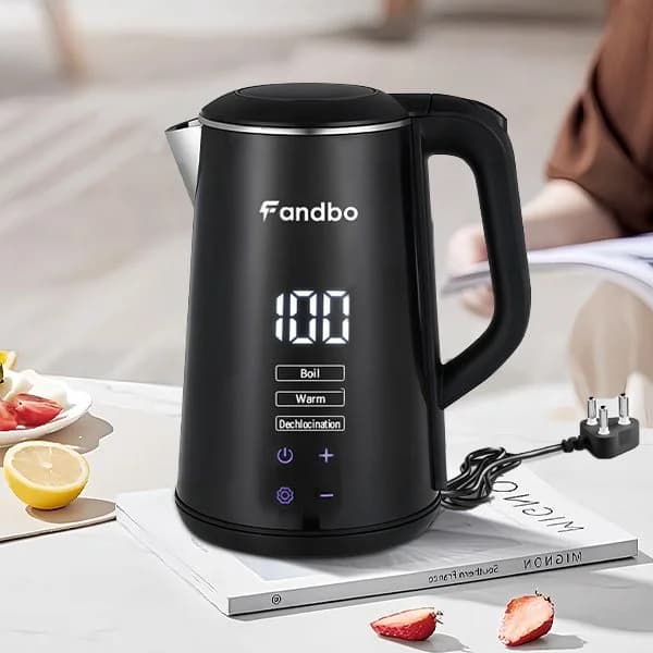 FANDBO 1.6 L Cordless Stainless Steel Kettle with Digital Control Panel photo 2