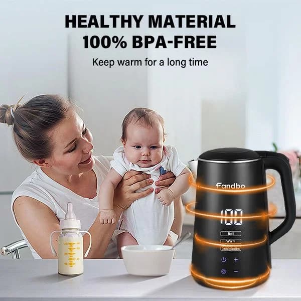 FANDBO 1.6 L Cordless Stainless Steel Kettle with Digital Control Panel photo 5